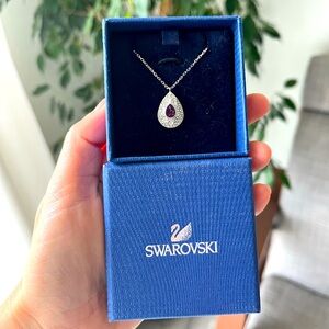 Swarovski Crystal Amethyst Necklace 40 cm 1156275 With Box